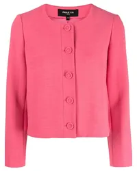 Paule Ka Einreihiger Twill-Blazer ohne Kragen Rosa