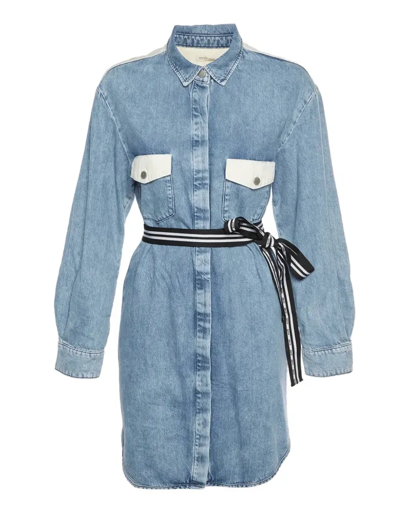 Maje belted shirt midi dress - Blau Blau