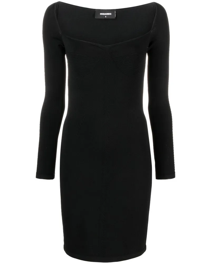 Dsquared2 Langärmeliges Minikleid - Schwarz Schwarz
