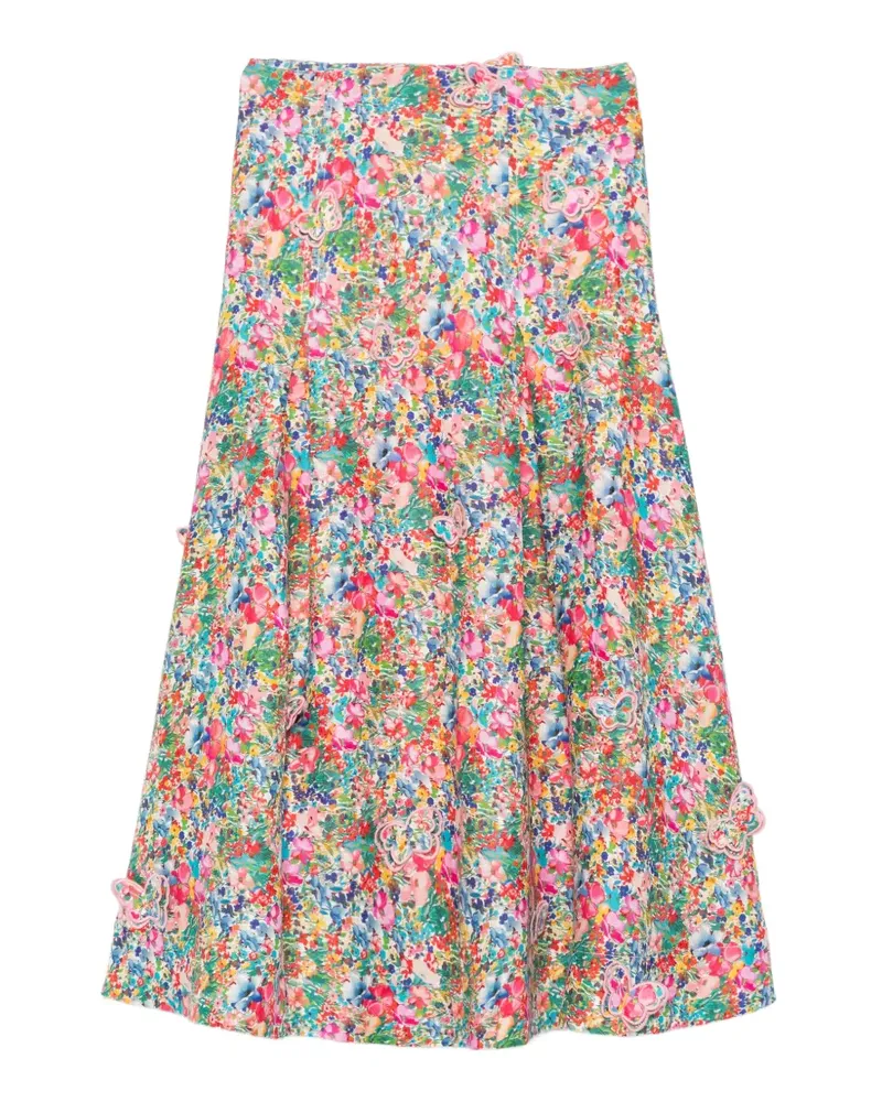 FARM Rio butterfly-appliqué maxi skirt - Rosa Rosa