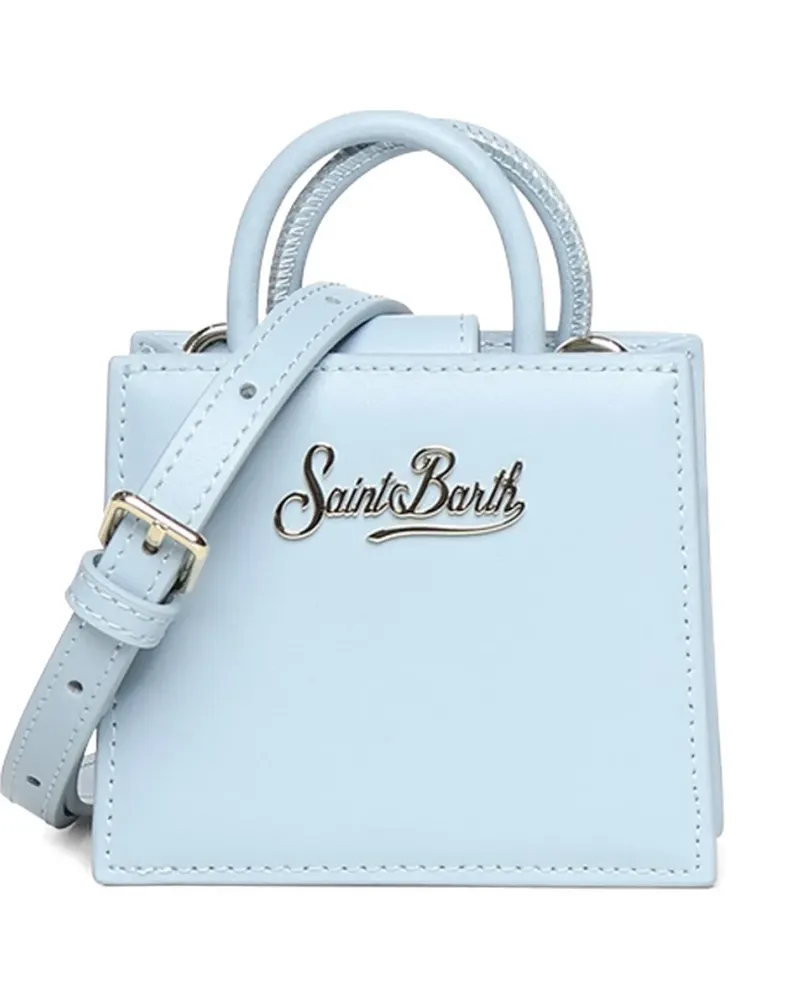 MC2 Saint Barth mini logo-plaque leather tote bag - Blau Blau