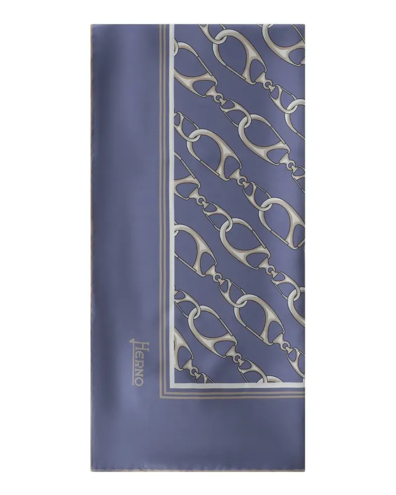 Herno graphic-print silk scarf - Blau Blau