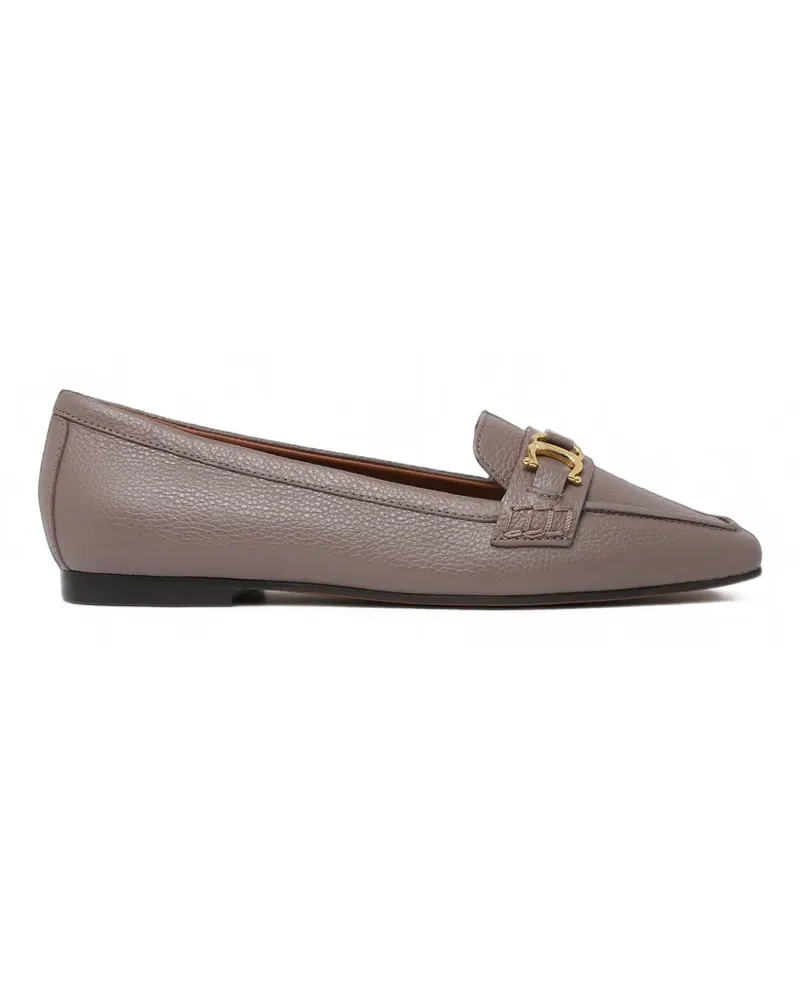 Pollini Uptown horsebit grained leather loafers - Grau Grau