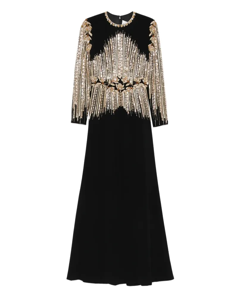 Dina Melwani Maxikleid mit Pailletten - Schwarz Schwarz