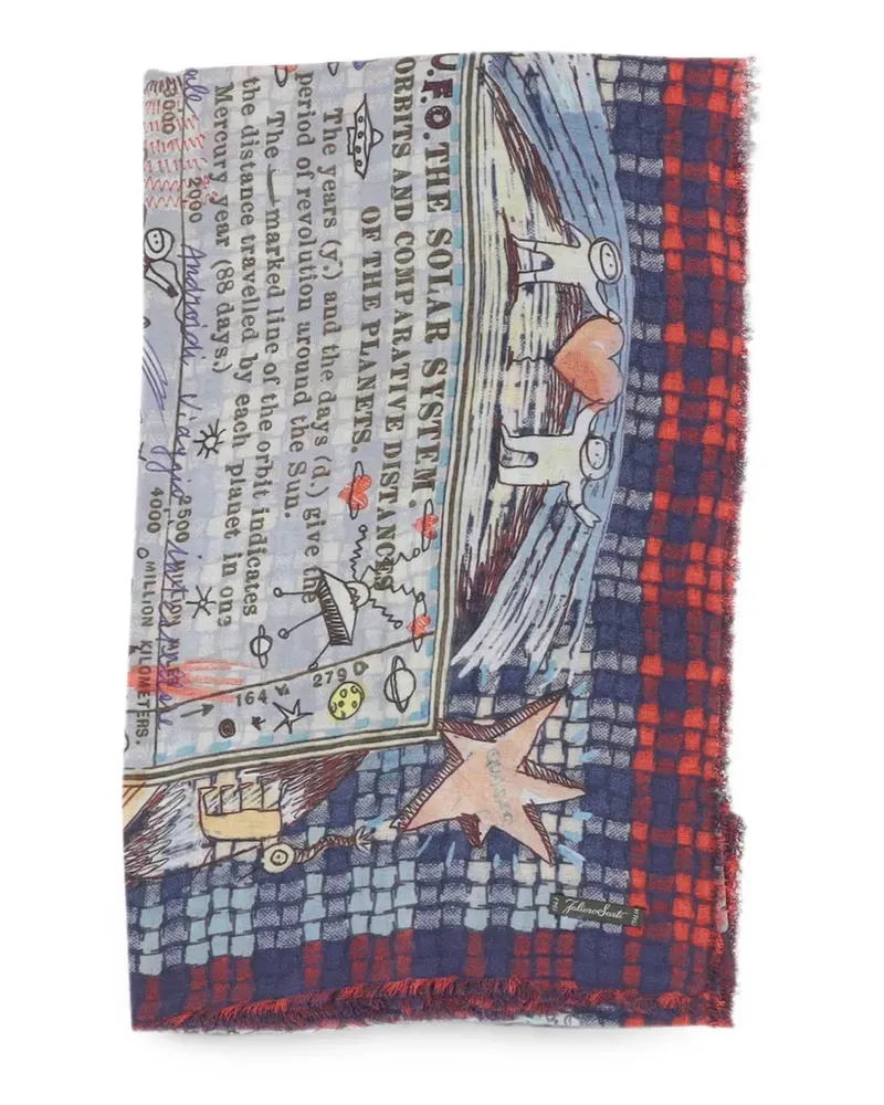 Faliero Sarti Schal mit grafischem Print - Blau Blau