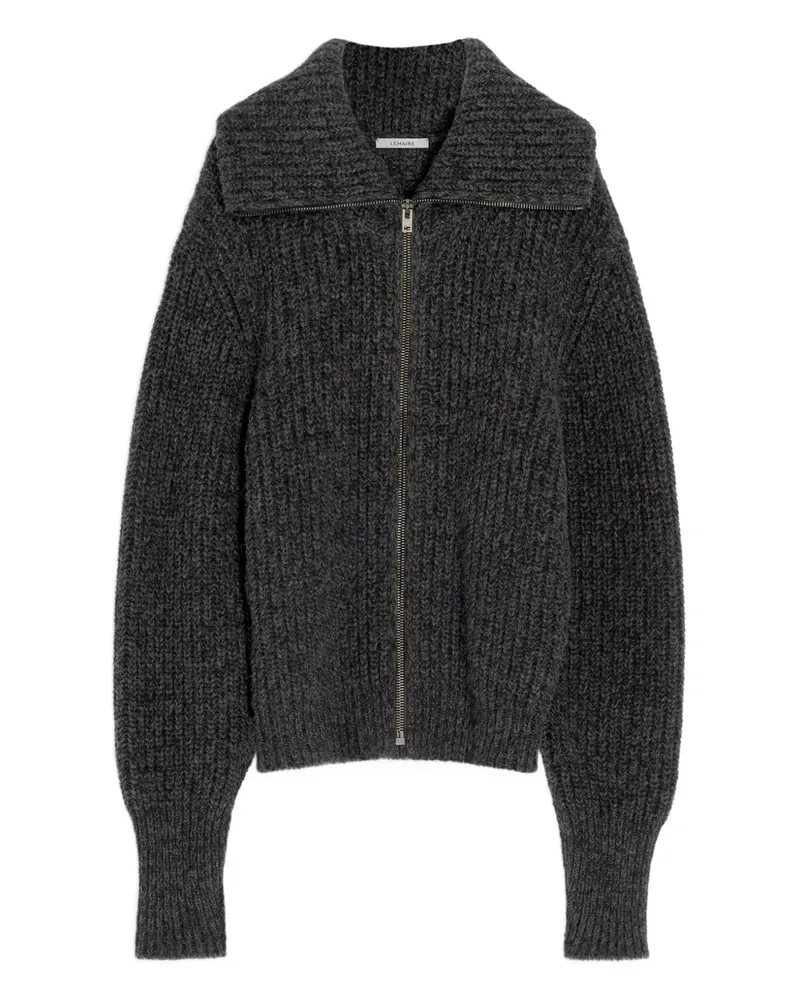 Christophe Lemaire Gerippter Cardigan mit Reißverschluss - Schwarz Schwarz