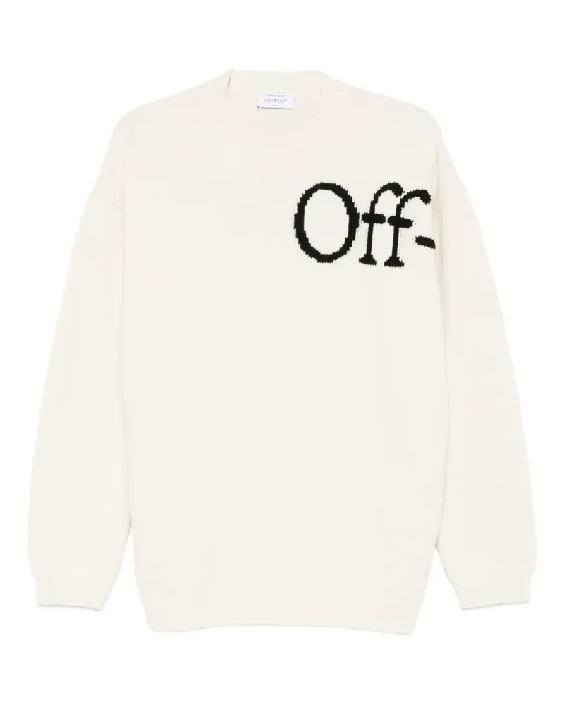 OFF-WHITE Pullover mit Intarsien-Logo - Weiß Weiß