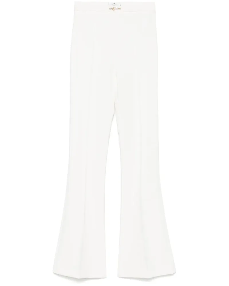 Elisabetta Franchi Ausgestellte Krepphose im Layering-Look - Weiß Weiß
