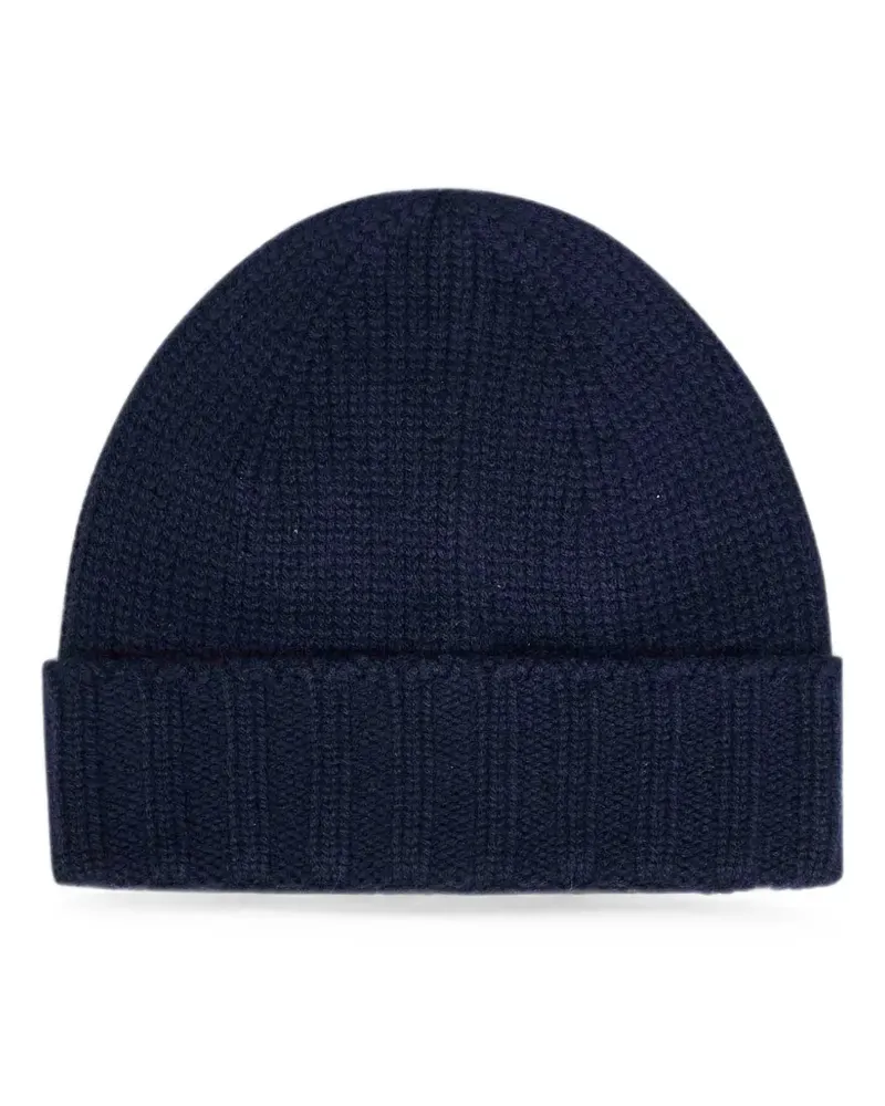 D4.0 Beanie aus geripptem Strick - Blau Blau