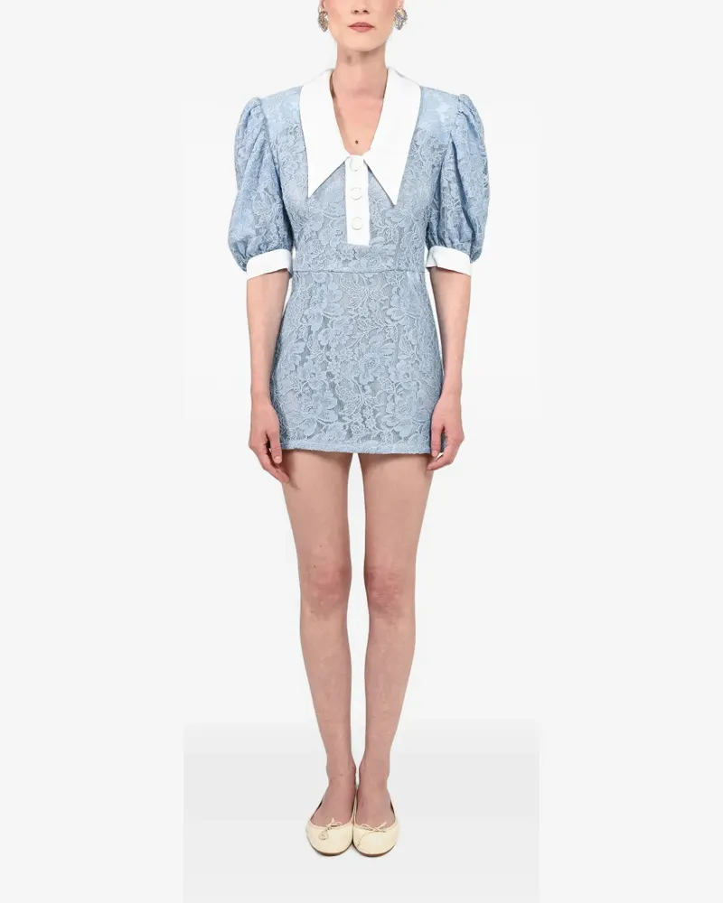 Rowen Rose lace puff-sleeve dress - Blau Blau