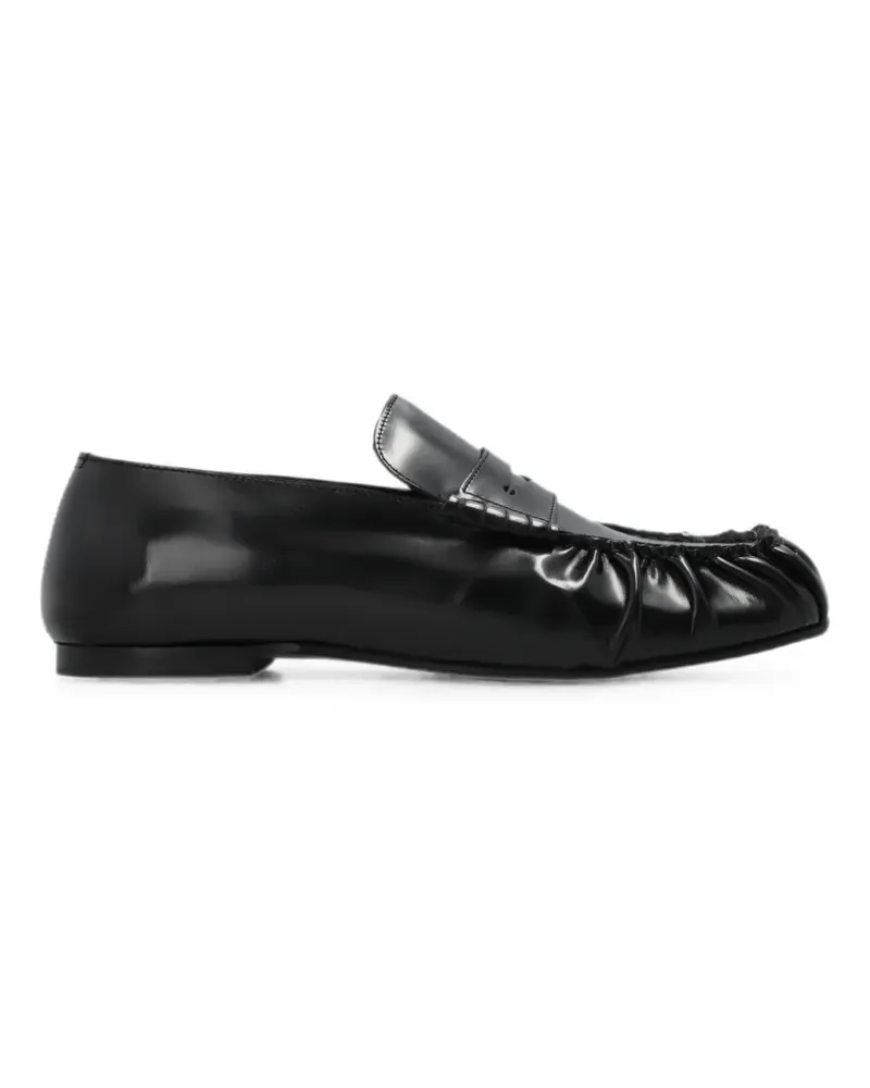 Alohas Aven ruched leather loafers - Schwarz Schwarz