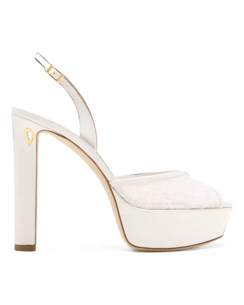 Jennifer Chamandi Antonio lace-panel sandals - Weiß Weiß