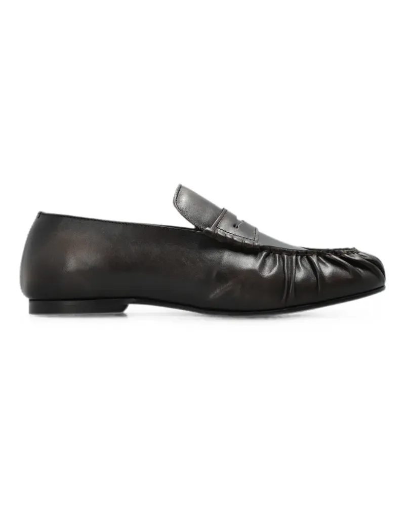 Alohas Aven ruched leather loafers - Braun Braun