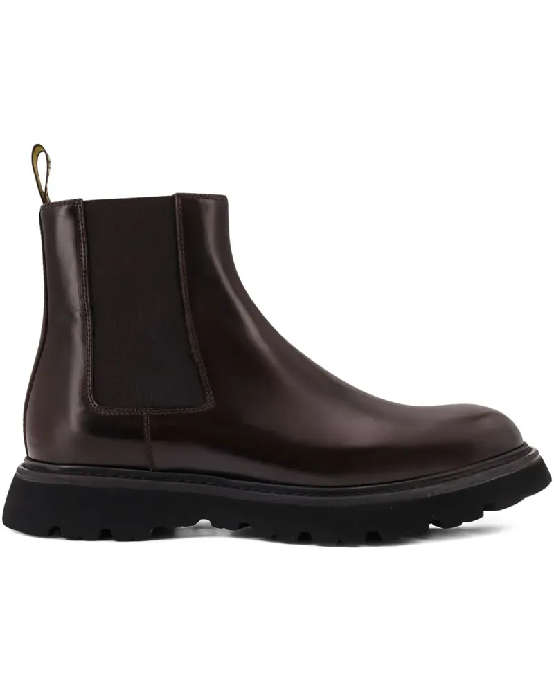 Doucal´s elastic-detail leather Chelsea boots - Braun Braun