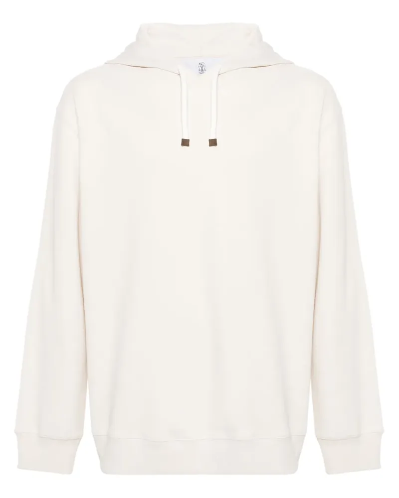 Brunello Cucinelli Kordelzug-Hoodie mit Jersey-Struktur - Nude Nude