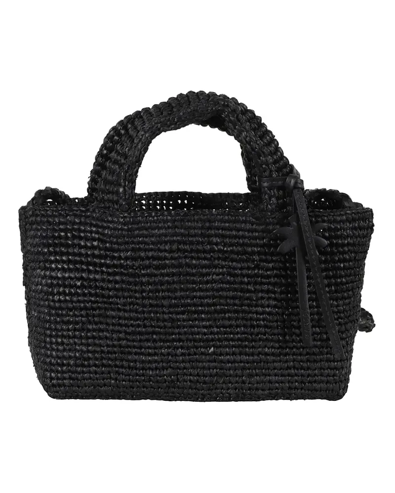 Manebí woven-design tote bag - Schwarz Schwarz