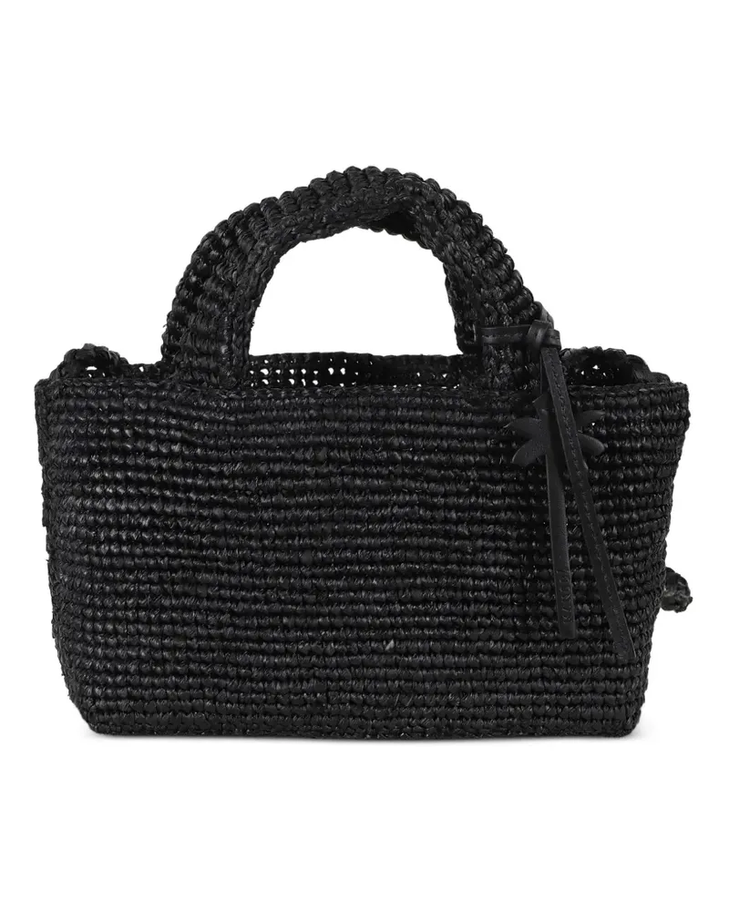 Manebí woven-design tote bag - Schwarz Schwarz