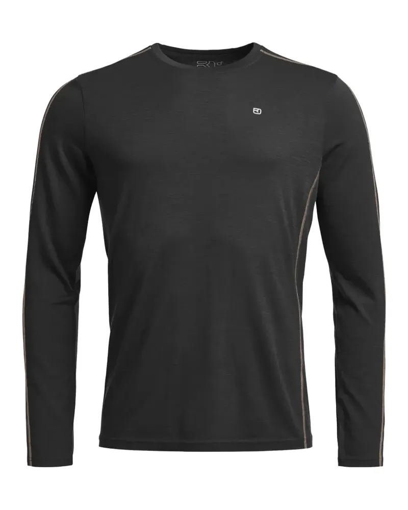 Ortovox 185 Rock'n' Langarmshirt mit Logo-Patch - Schwarz Schwarz