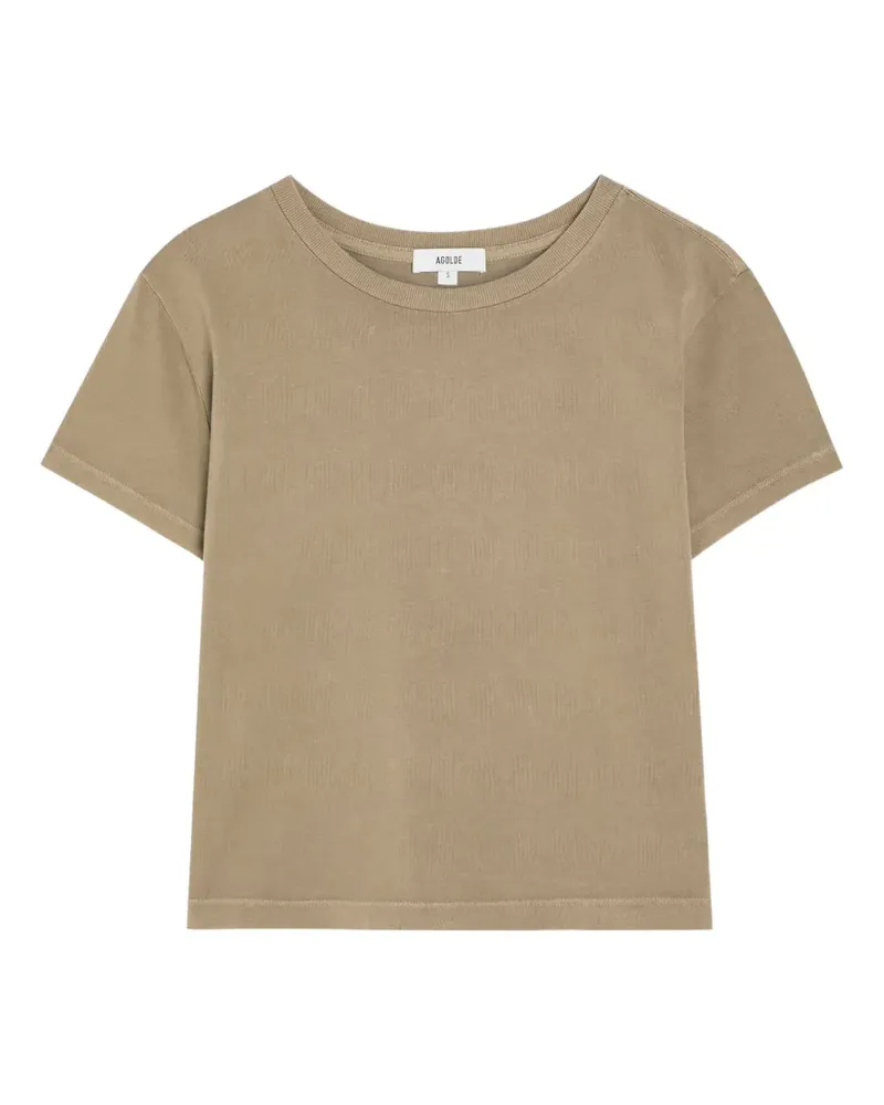 AGOLDE Adine ribbed-trim T-shirt - Nude Nude