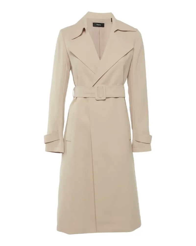 Theory Oaklane belted trench coat - Nude Nude