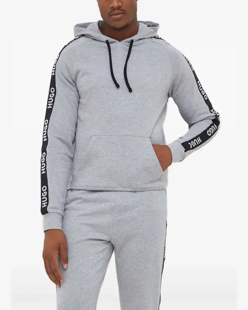 HUGO BOSS hooded tape-detail sweatshirt - Grau Grau