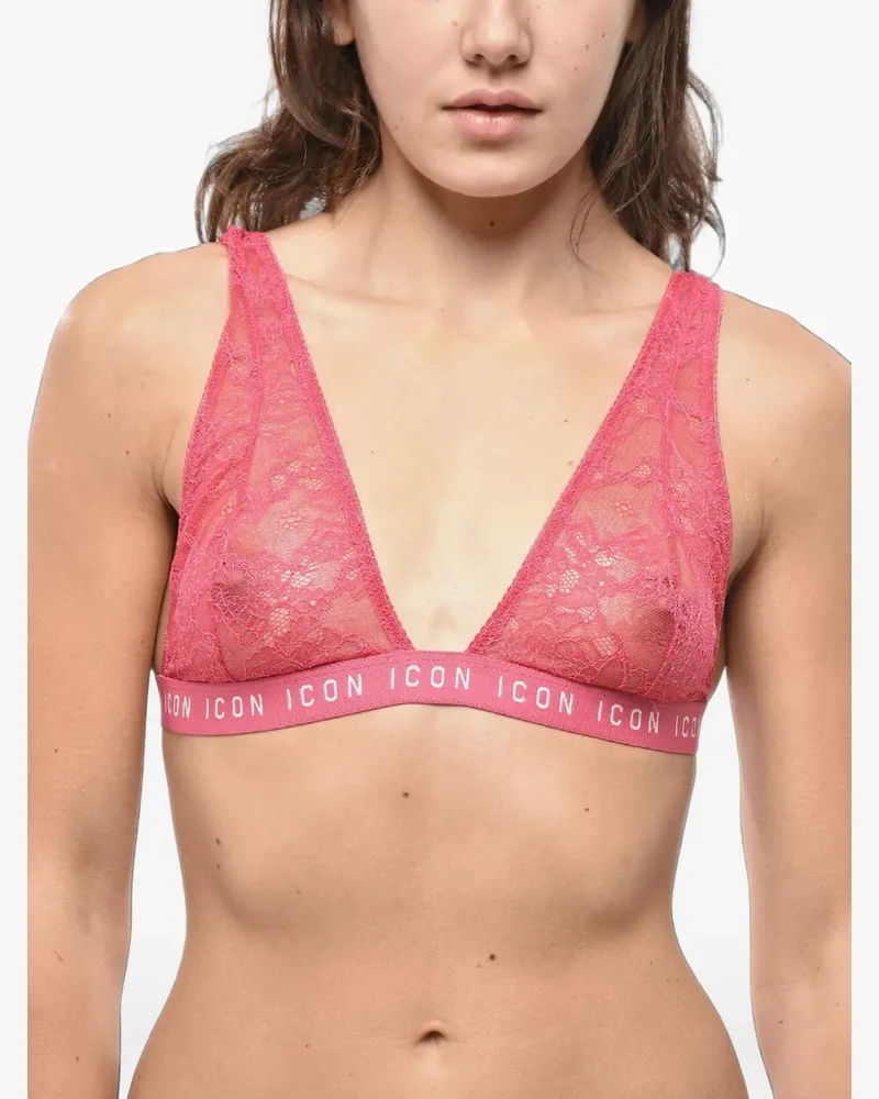 Dsquared2 Icon lace triangle bra - Rosa Rosa