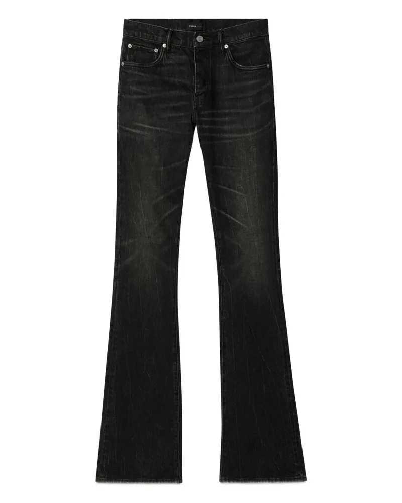 PURPLE BRAND flocked velvet flare jeans - Schwarz Schwarz