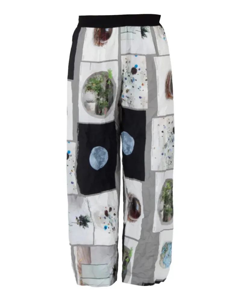 Maria Calderara artist-print cotton trousers - Schwarz Schwarz