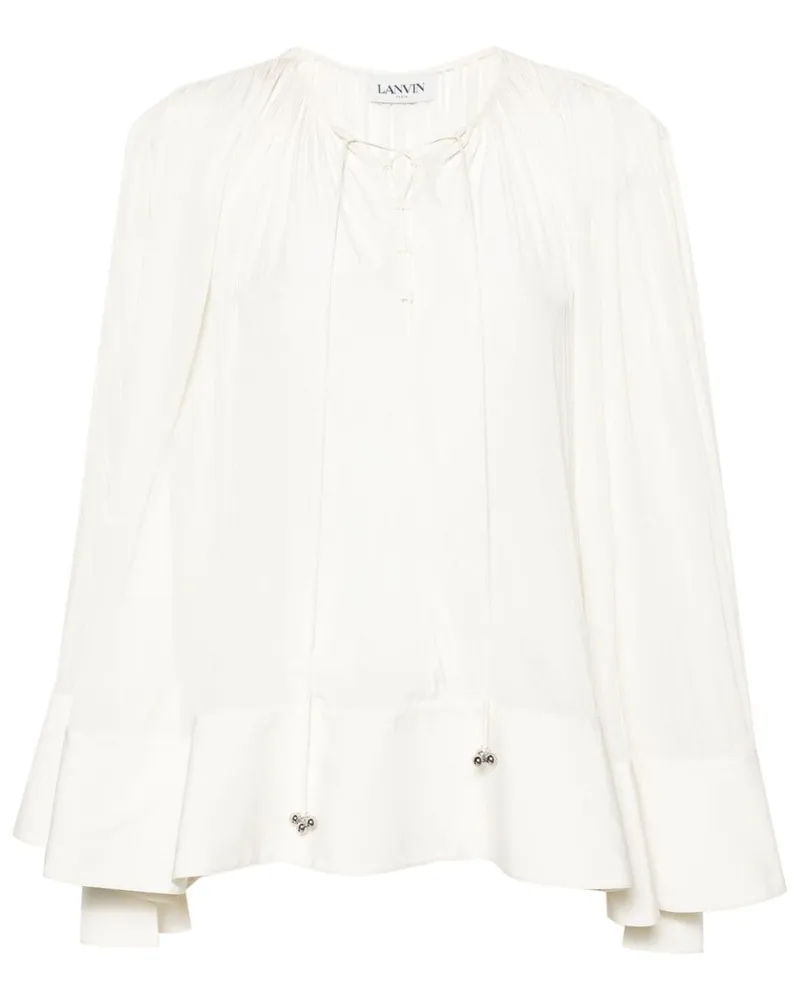 Lanvin Geraffter Kaftan mit überschnittener Schulter - Nude Nude