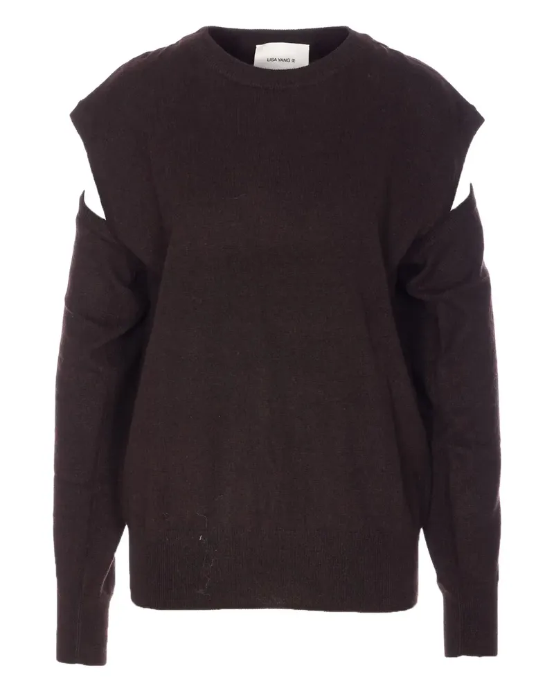 Lisa Yang Othelia Pullover mit Cut-Out - Braun Braun