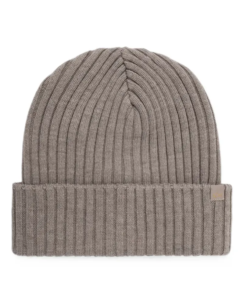 Paul & Shark Gerippte Soft Cool Touch Beanie - Braun Braun