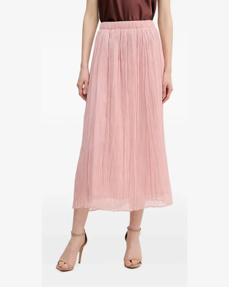 Oui  Faltenrock mit Finish - Rosa Rosa