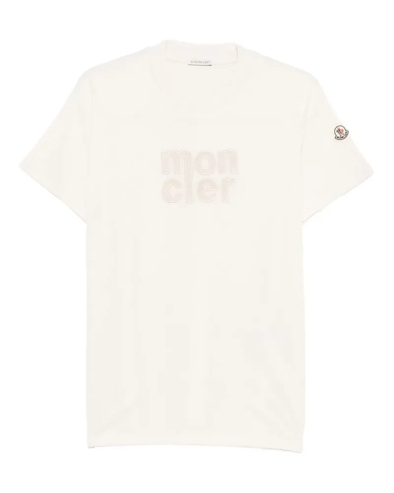 Moncler T-Shirt mit Logo-Stickerei - Nude Nude