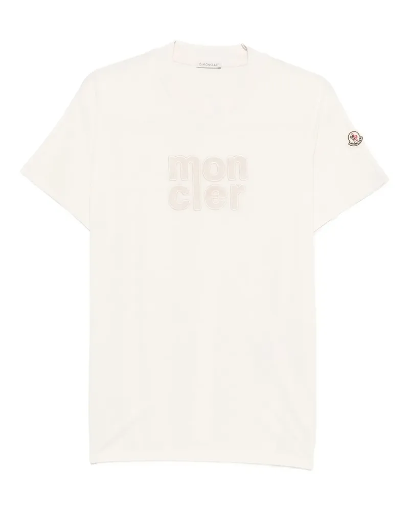 Moncler T-Shirt mit Logo-Stickerei - Nude Nude