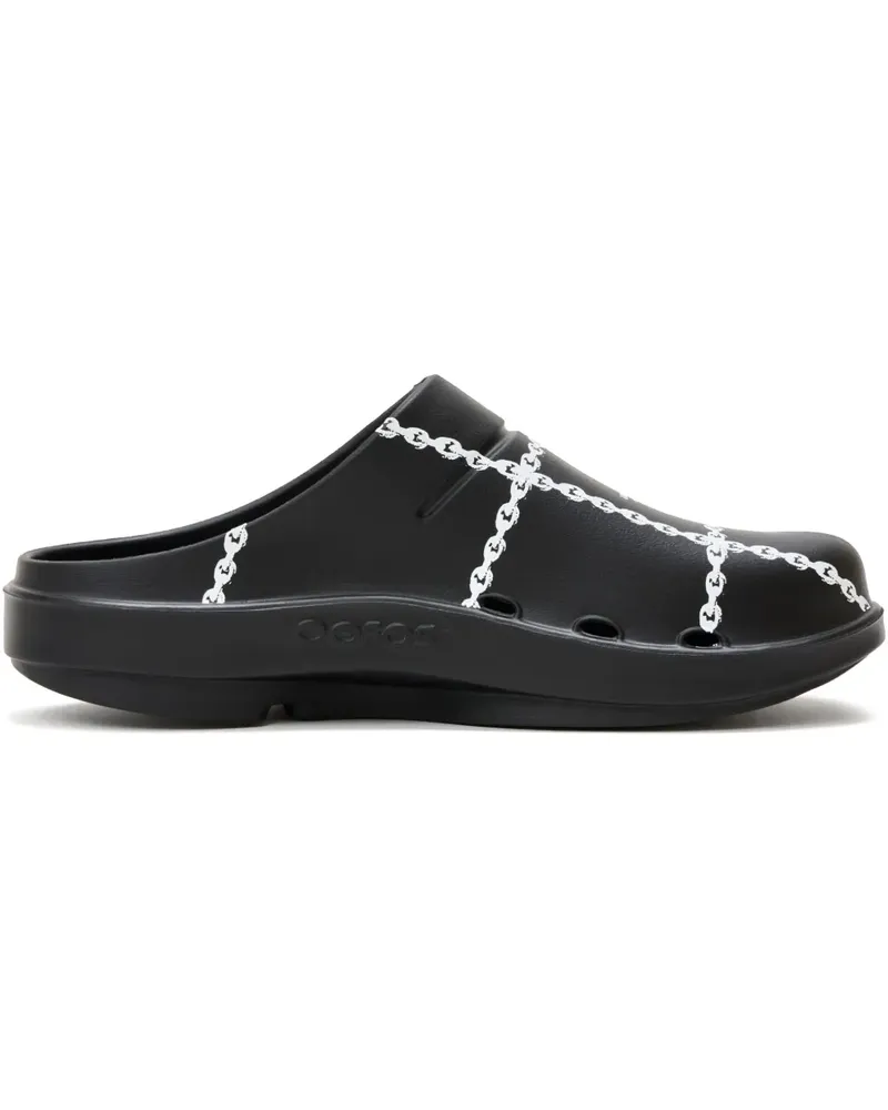 Undercover Flache Mules mit Ketten-Print - Schwarz Schwarz