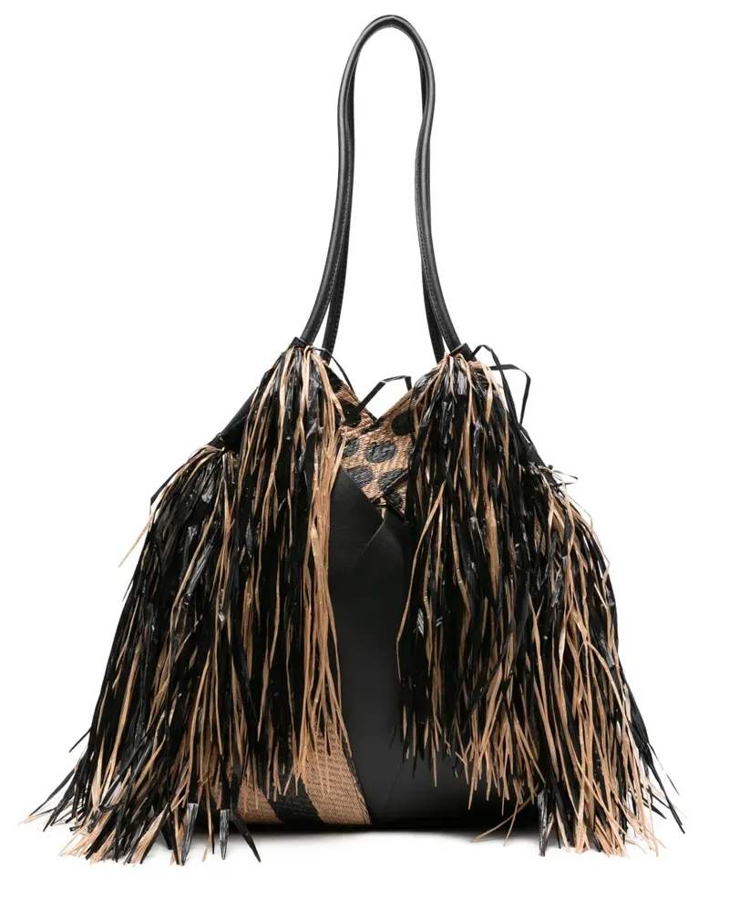 Ulla Johnson Charlotte Schultertasche mit Fransen - Schwarz Schwarz