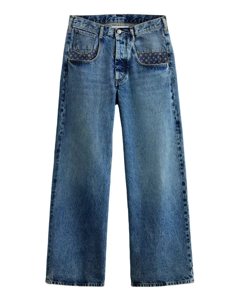 Maison Margiela Straight-Leg-Jeans mit Paisleymuster - Blau Blau