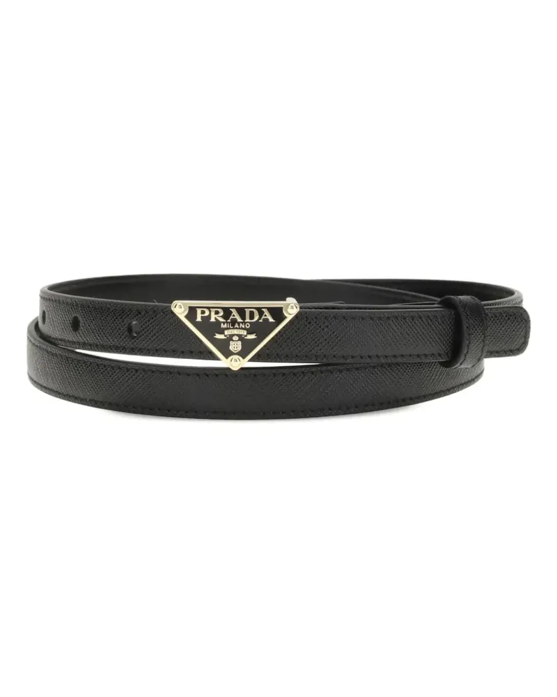 Prada Gürtel mit Logo - Schwarz Schwarz
