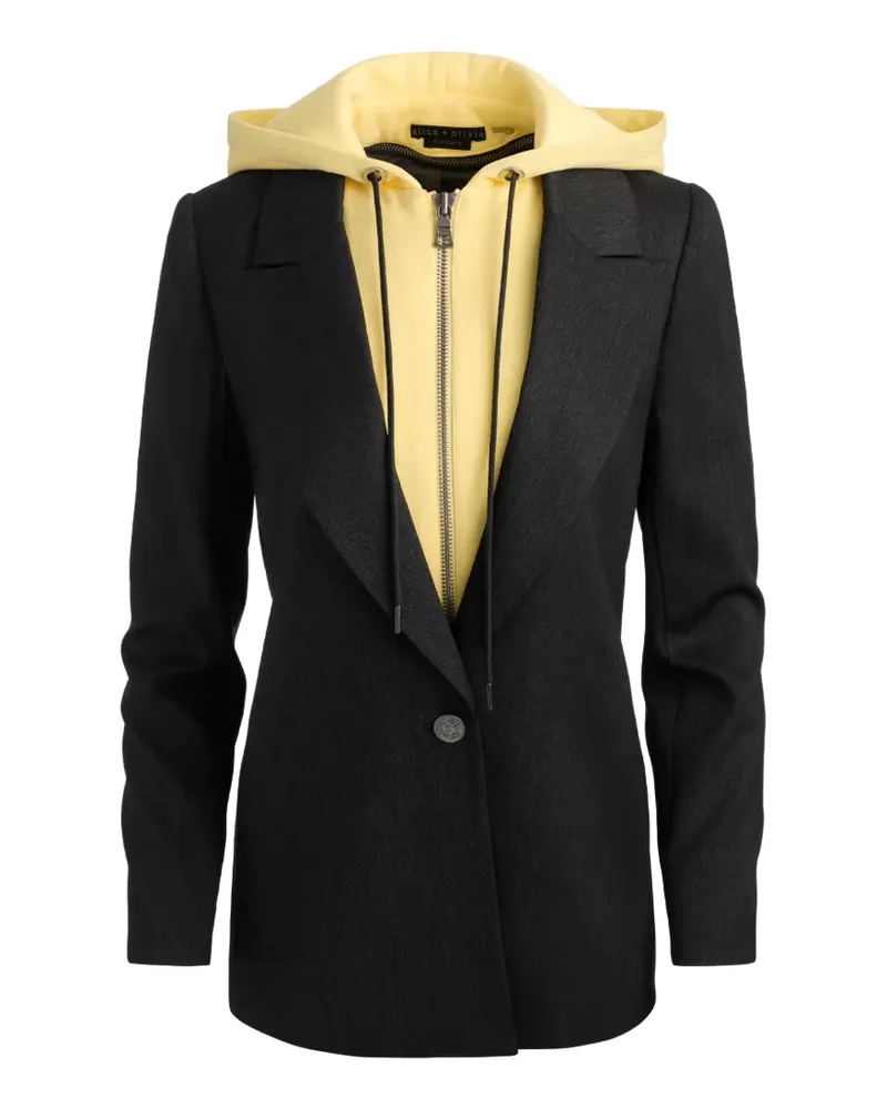 Alice + Olivia Jordan removable-hoodie side-stripe blazer - Braun Braun