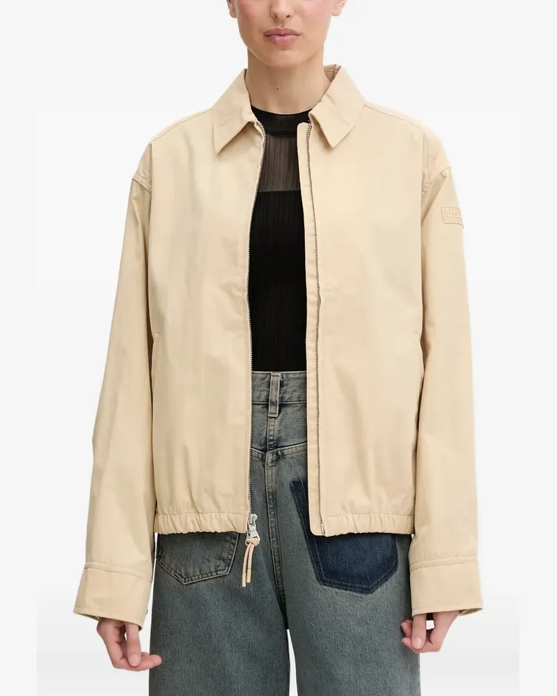 Napapijri logo-patch zip-up jacket - Nude Nude