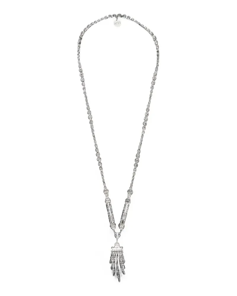 N° 21 crystal-embellished tassel necklace - Silber Silber