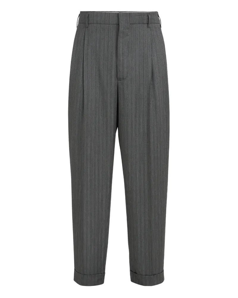 Brunello Cucinelli Gestreifte Hose mit doppelten Falten - Grau Grau