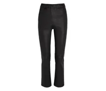 Lederhose mit Einsätzen - Schwarz