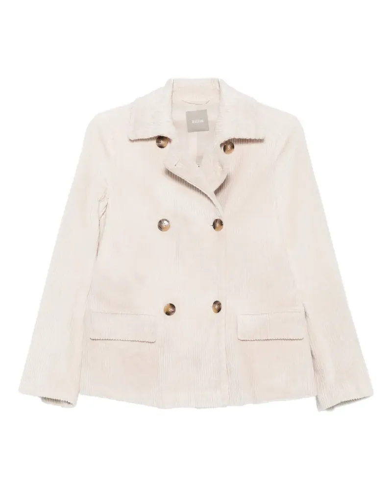 KILTIE double-breasted corduroy blazer - Nude Nude