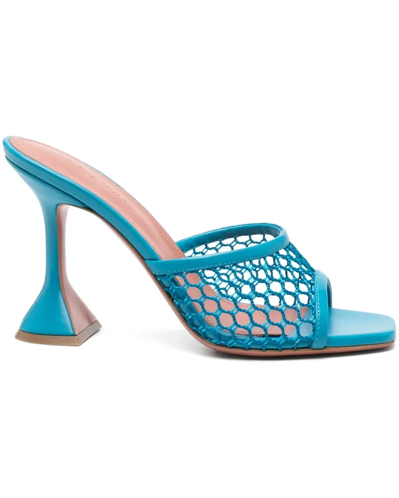 Amina Muaddi Lupita Mules 95mm - Blau Blau