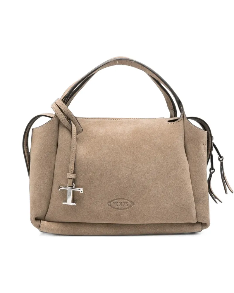 TOD'S T Timeless suede tote bag - Nude Nude