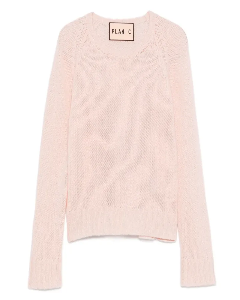 PLAN C Pullover mit Rundhalsausschnitt - Rosa Rosa
