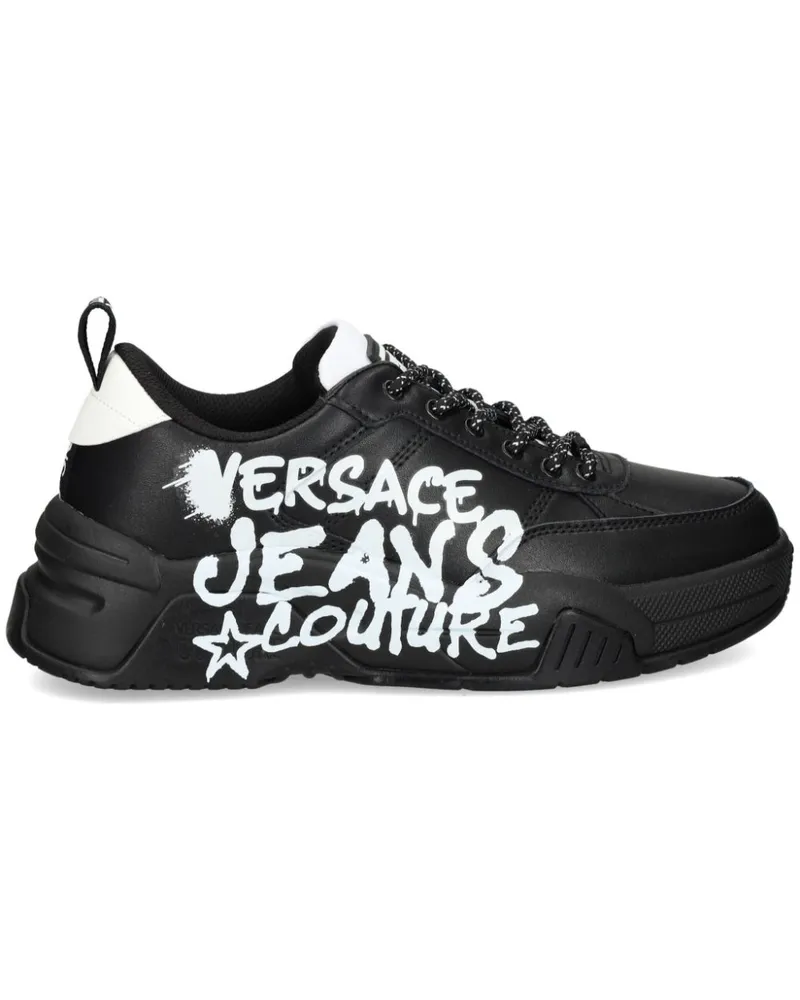 Versace Jeans Sneakers mit Logo-Print - Schwarz Schwarz