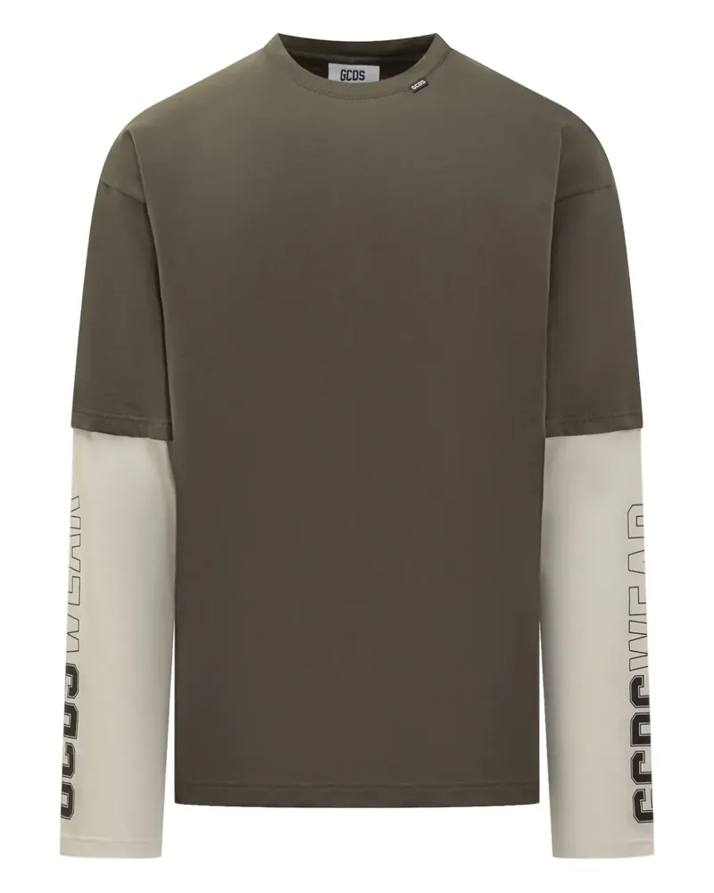 GCDS layered long-sleeve t-shirt - Grün Grün