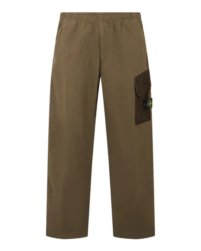 Stone Island 3100060 organic panama cotton + nylon trousers - Grün Grün